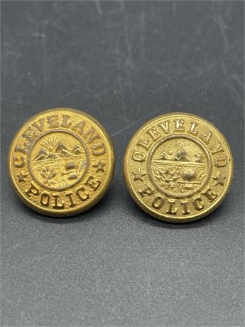 Two (2) Cleveland Police Jacket Buttons