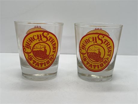 Two (2) Church Street Station Glasses
