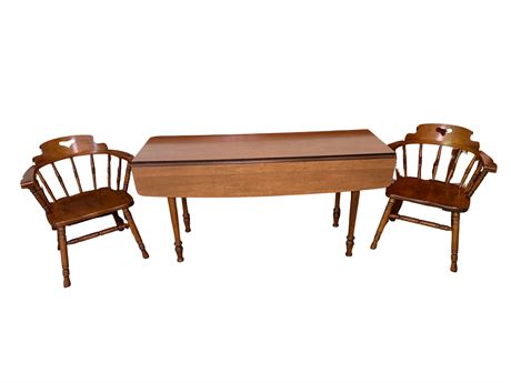 Vintage Tell City Colonial Style Drop Leaf Table and Chairs