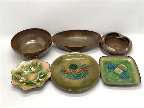 Six (6) MCM Plates and Bowls