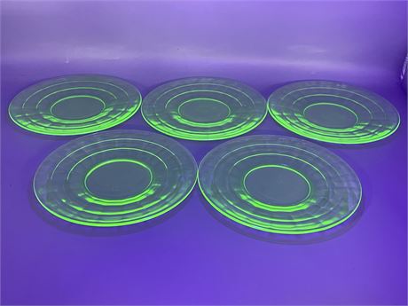 Uranium Glass 6.5" Plates