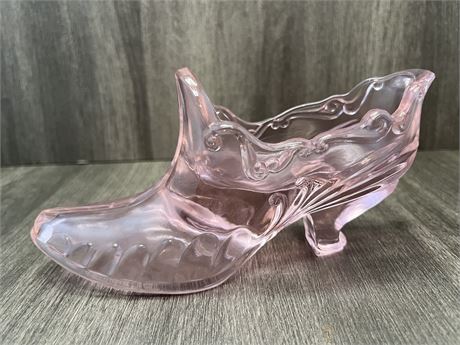 Fenton Glass Rose Pink Shoe