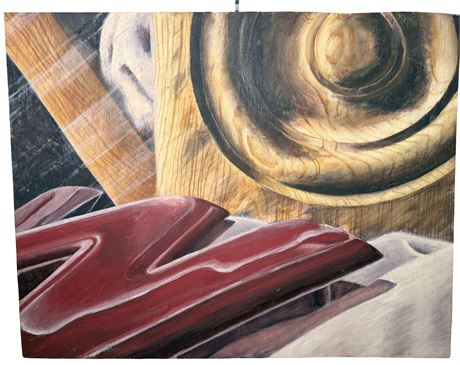 Surrealist Oil on Board Painting