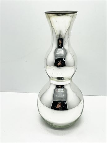 Tall Antique Mercury Glass Vase