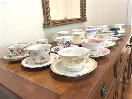 Large Lot of Teacups and Saucers