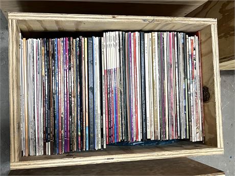 12" Vinyl Records w/ Plywood Storage Bin