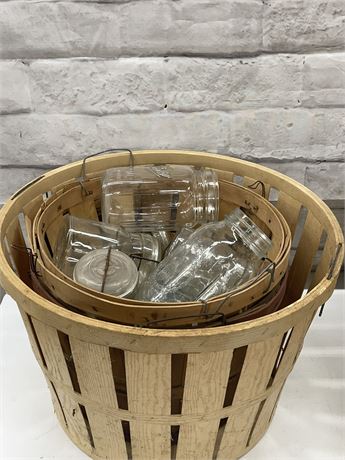 A Basket of Mason Jars