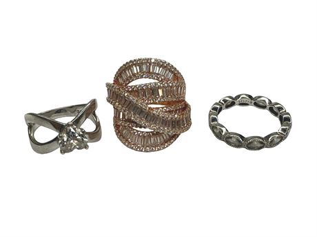 Sterling Silver Rings Size 9-9.5