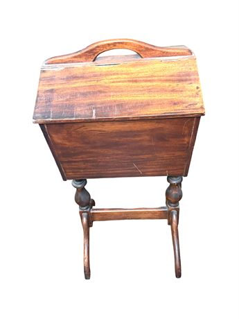 Vintage Wood Sewing Box Stand