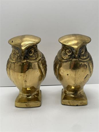 Brass Owl Bookends