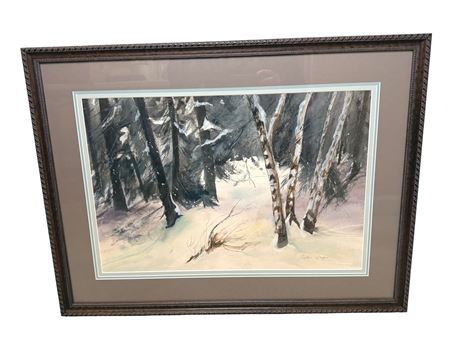 Winter Landscape Watercolor Painting Gwen Wager