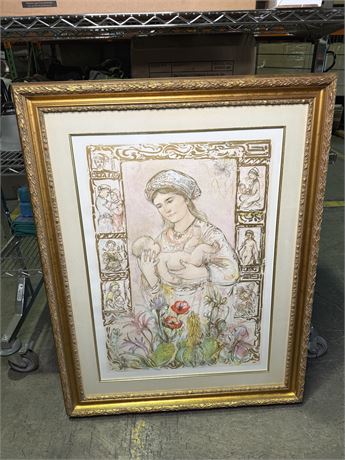 Edna Hibel "Raquela" Limited Edition Lithograph (47" x 37")