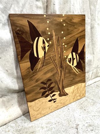 Fish Inlaid Wood Art