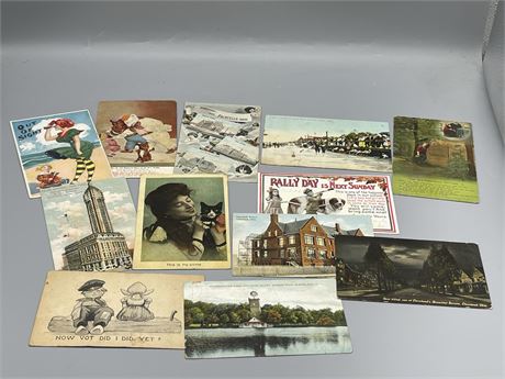 Twelve (12) Postcards