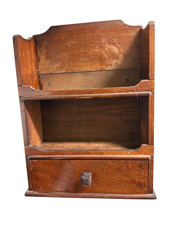 Vintage Wood Wall-Mounted Organizer