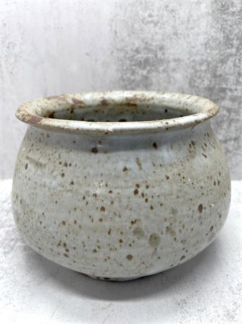 Speckled and Marbled Art Pottery Vessel
