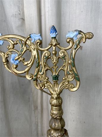 Antique Ornate Brass Bridge Lamp