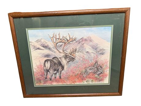 Doug Linstrand Alaskan Caribou Portrait 1985