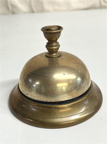 c. 1870 Brass Antique Hotel Front Desk Bell