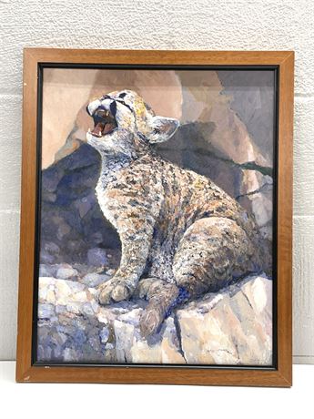 Original Cheetah Cub Oil Painting