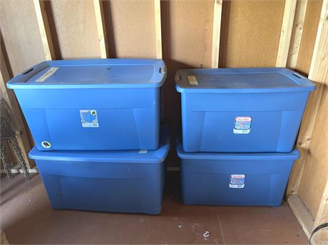 Four (4) Large Plastic Totes