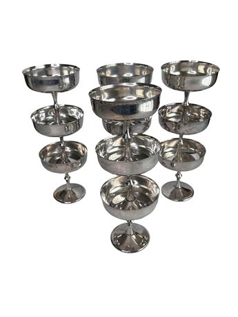 E.L. de Uberti Italian Silver Plate Champagne Coupes