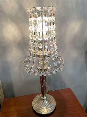 Brass and Crystal Bead Table Lamp