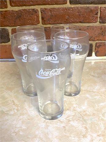 Five (5) Vintage Coca Cola Glasses
