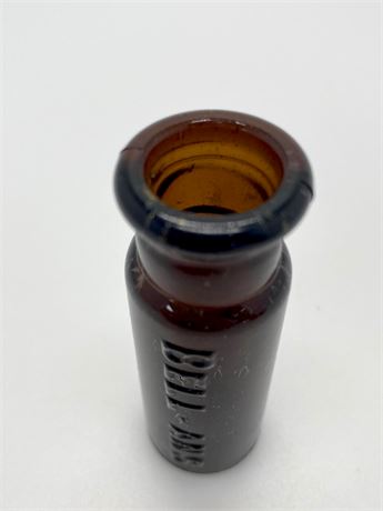 Small Amber Glass Bell Ans Medicine Bottle