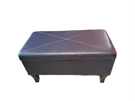 Leather Ottoman Blanket Chest