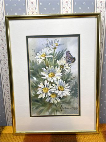 Joan Rothel Original Daisy Watercolor Painting