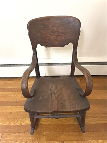 Antique Oak Children's Rocking Chair