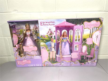 NIB Vintage Barbie Rapunzel Enchanted Tower Gift Set