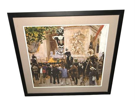 Jean Beraud "The Funeral of Victor Hugo at the Arc de Triomphe" Art Print