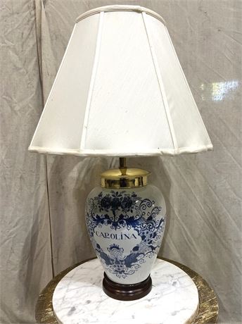 Delft Carolina Tobacco Jar Lamp