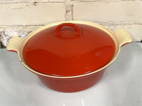 Griswold Red Enamelware Cast Iron Pot