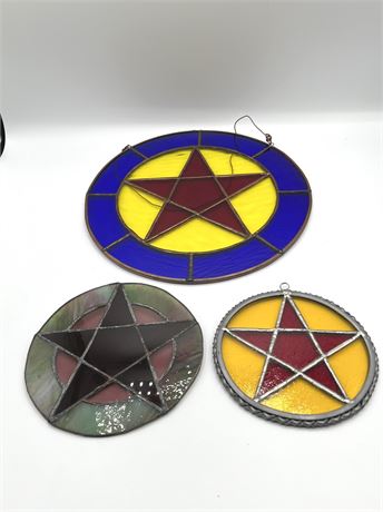 Pentagram Stained Glass Suncatchers