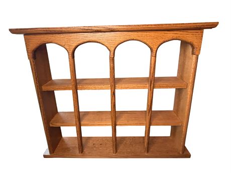 Oak Tea Cup Display Shelf