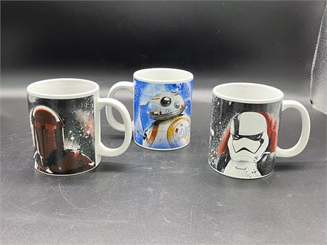 Three (3) Star Wars Mugs