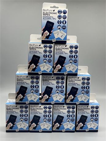 Ten (10) Boxes of BioPure Electronic Wipes