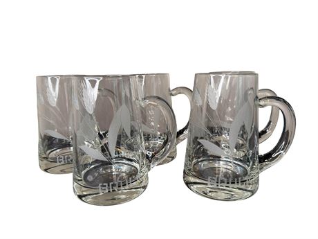 Five (5) Brucks Glass Beer Steins