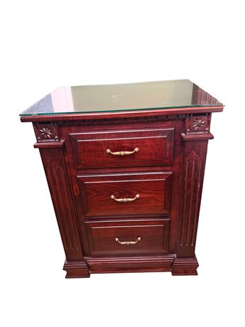 Three-Drawer Wood Nightstand