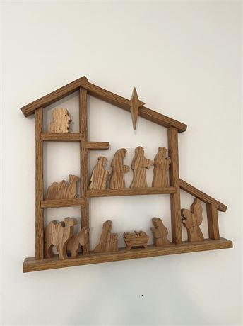 Carved Wood Nativity Set