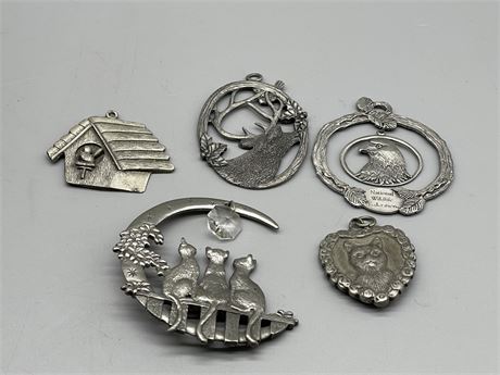 Pewter Animal Ornaments