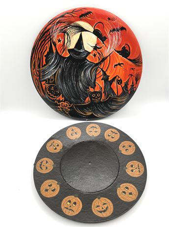 Hand Painted Halloween Plates