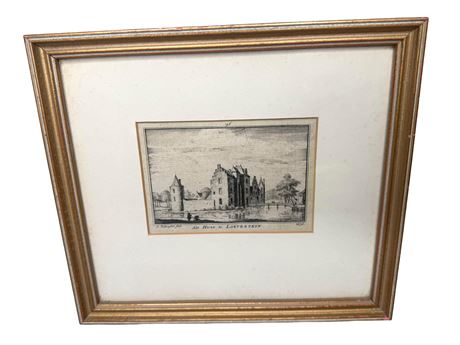 Antique Loevestein Castle Etching