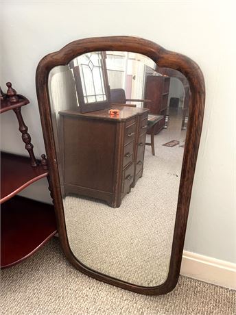 Antique Wood Wall Mirror