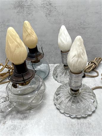 Electrified Glass Oil Lamps