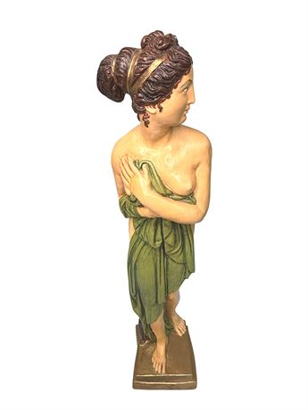 1940s Chalkware Statue Figural Woman Nude