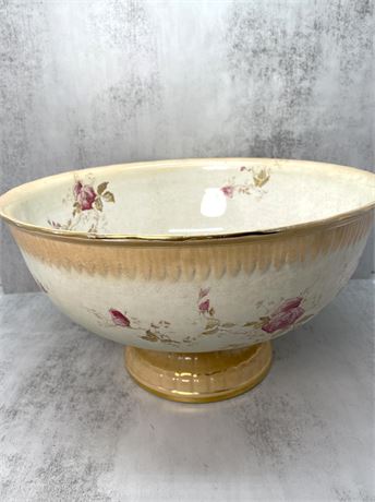 Large Pedestal Porcelain Serving Bowl